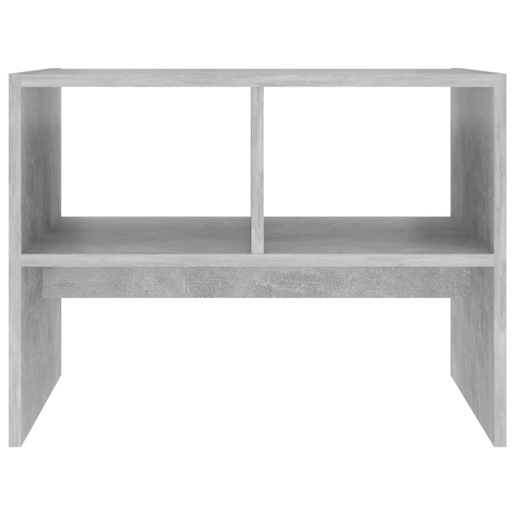 Concrete Grey Side Table - Modern Industrial End Table with Open Storage Shelves