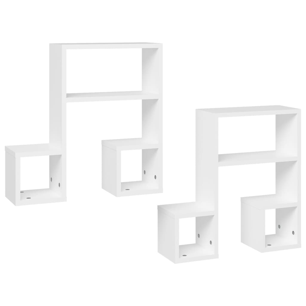 Music Note Wall Shelves (Set of 2) - Creative White Floating Shelves for Music Room Decor