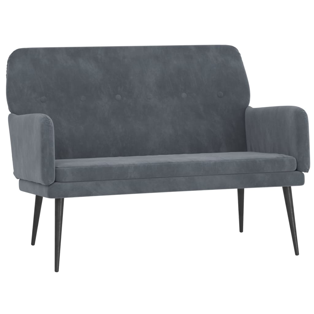 NNEVL Bench Dark Grey 108x79x79 cm Velvet-1