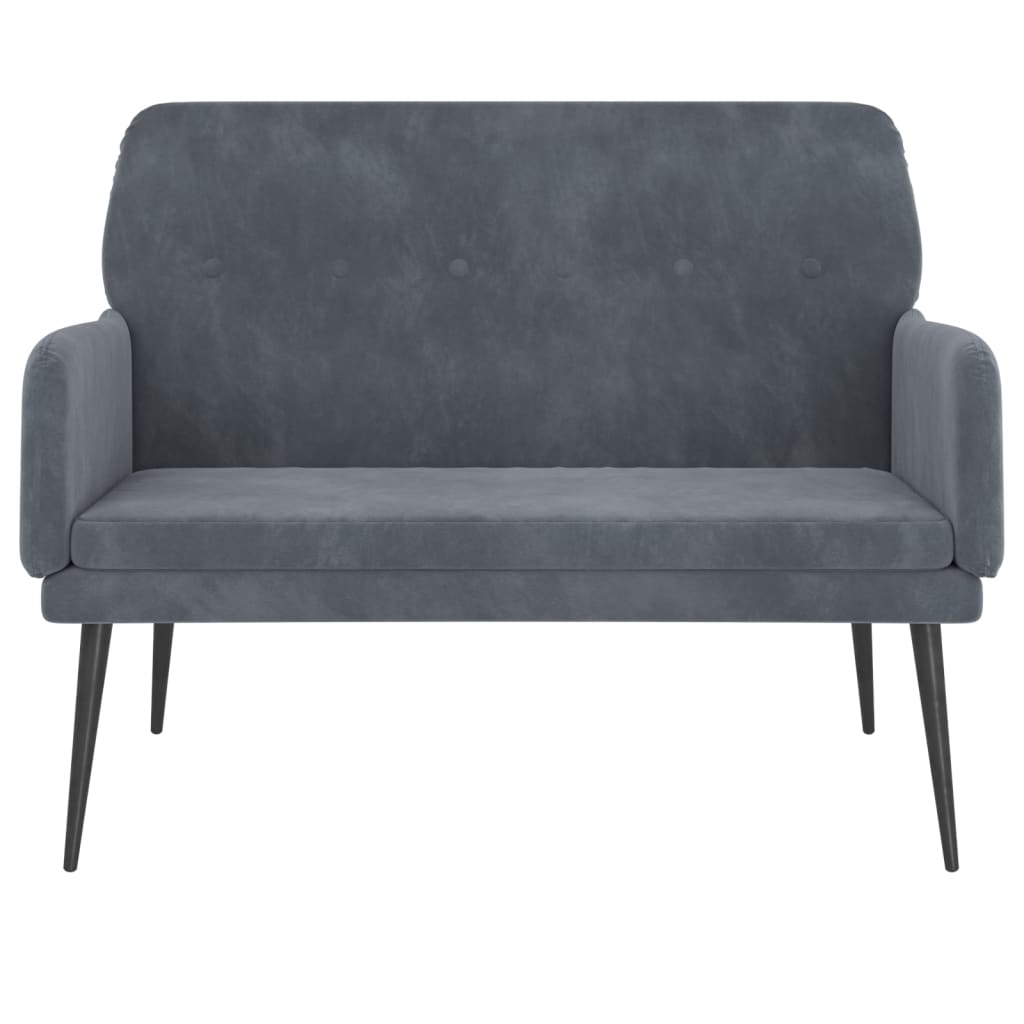 NNEVL Bench Dark Grey 108x79x79 cm Velvet-2