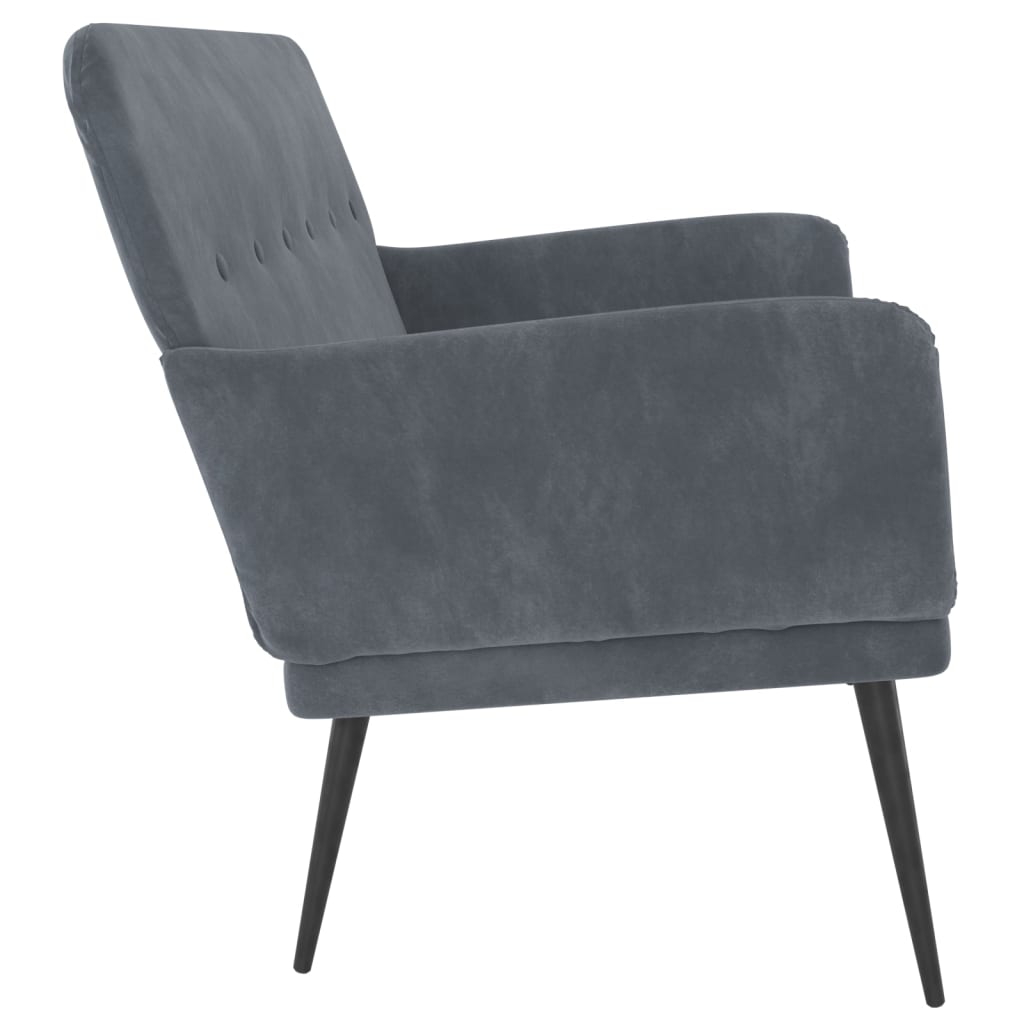 NNEVL Bench Dark Grey 108x79x79 cm Velvet-3