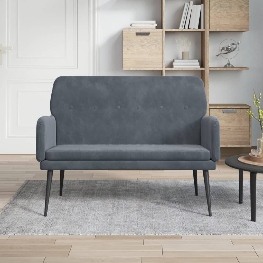 NNEVL Bench Dark Grey 108x79x79 cm Velvet-0