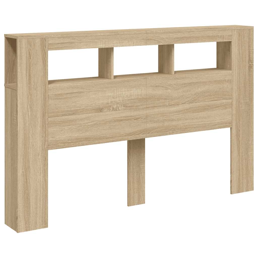NNEVL LED Headboard Sonoma Oak 160x18.5x103.5 cm Engineered Wood-4